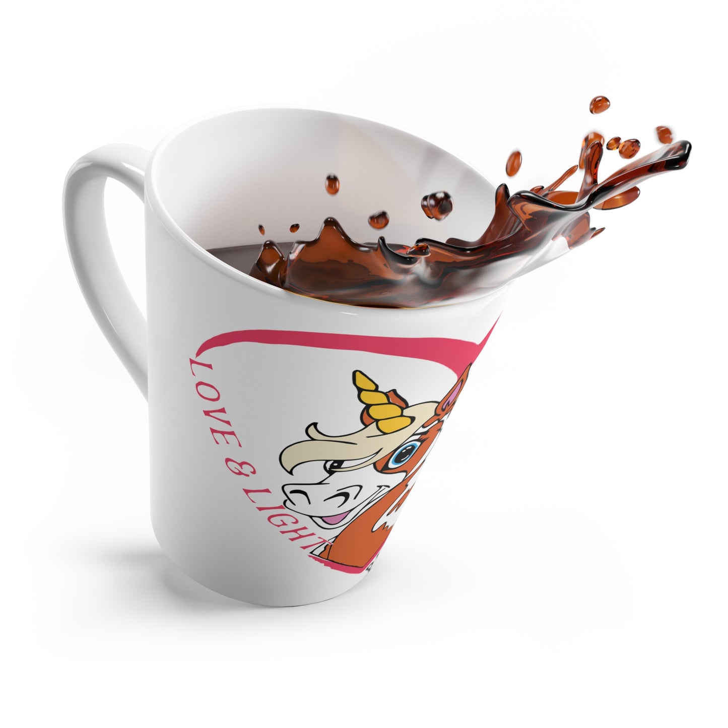 Unicorn Latte Mug - Love & Light, Cute Coffee Cup, Gifts for Unicorn Lovers, Birthday Present, Magical Drinkware