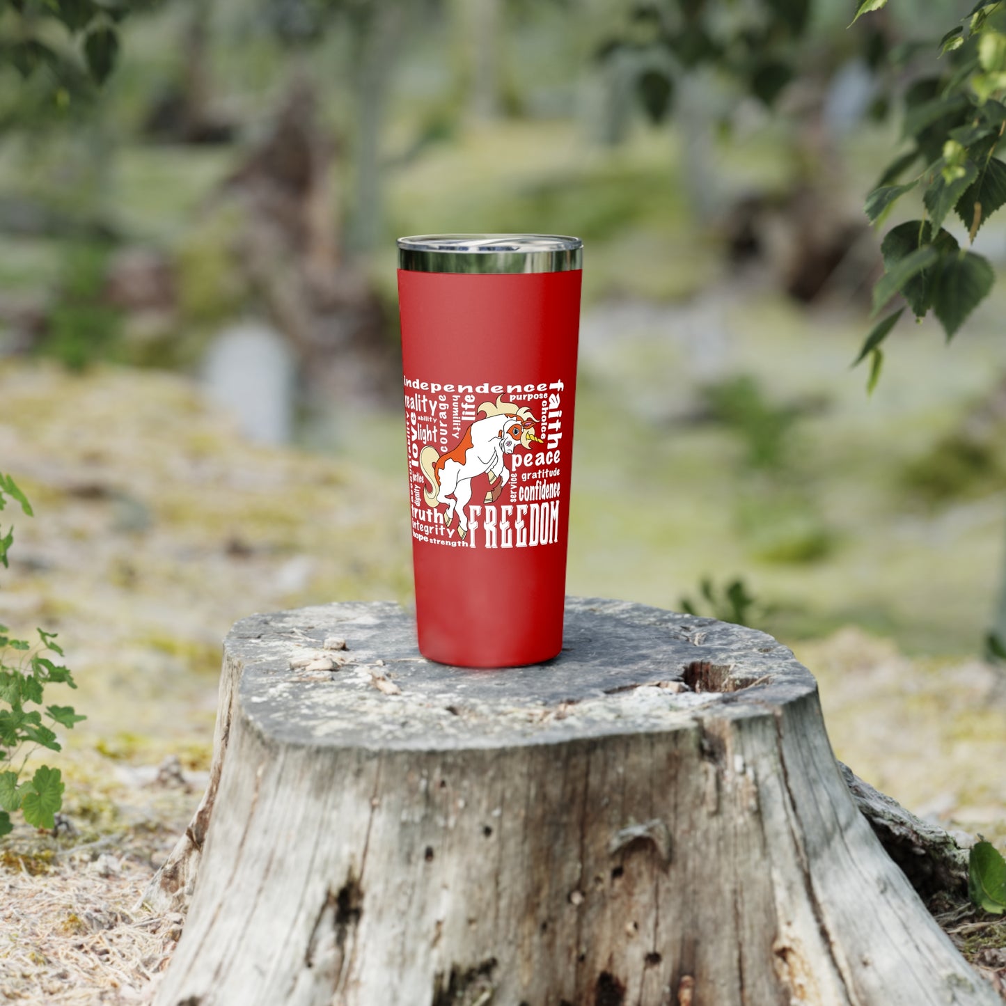 Unicorn Freedom Tumbler - 22oz Copper Insulated Mug, Gift for Unicorn Lovers, Travel Cup, Perfect for Independence Day, Fun Summer Accessory
