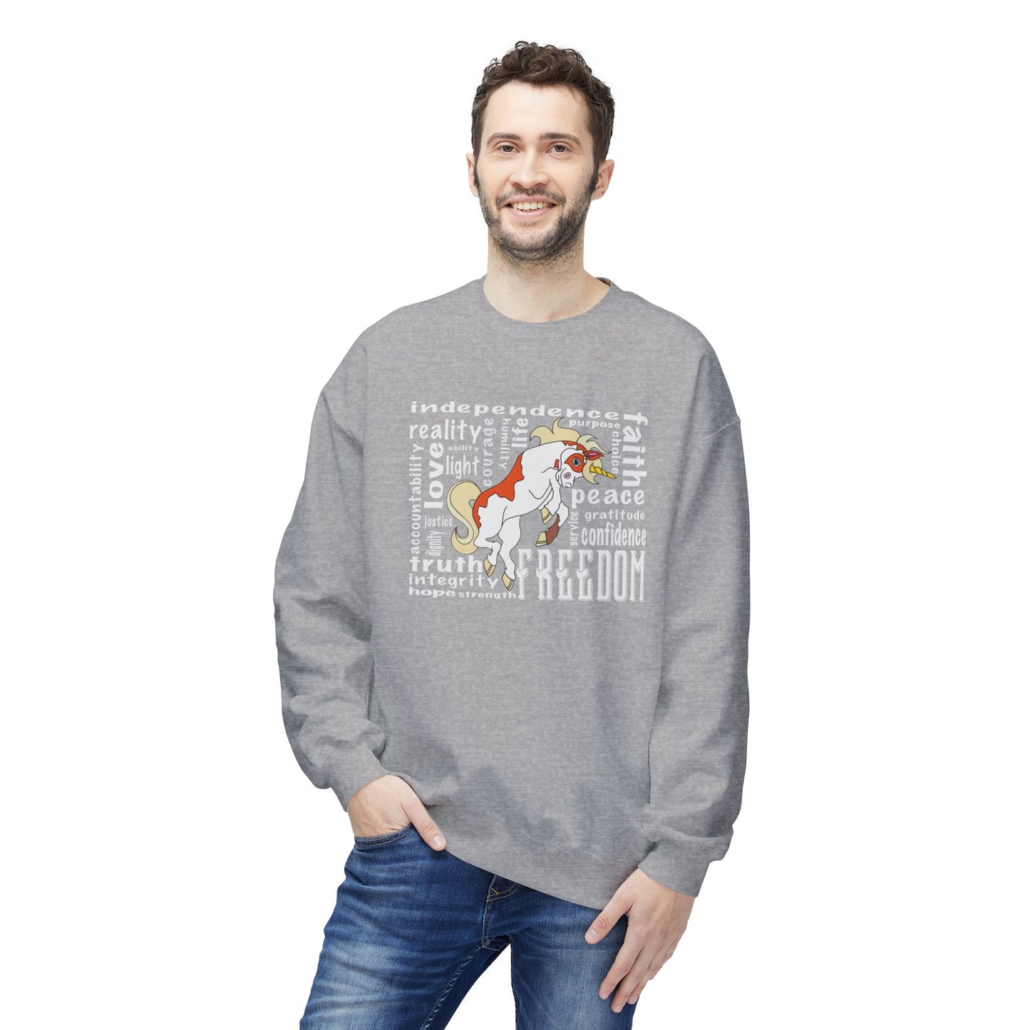 Magical Unicorn Sweatshirt, Cozy Unisex Crewneck, Perfect Gift for Kids, Fantasy Lovers, Birthday & Holiday Apparel