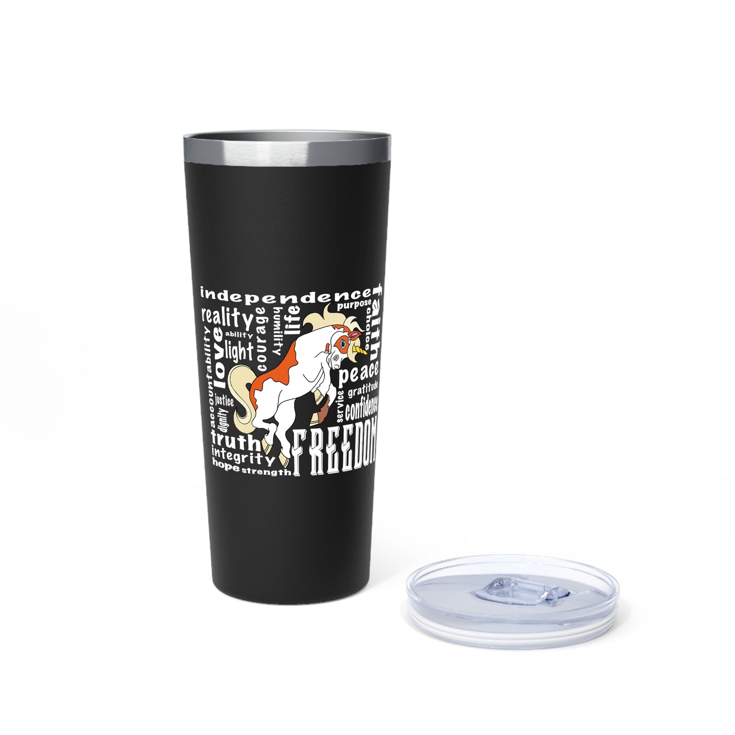 Unicorn Freedom Tumbler - 22oz Copper Insulated Mug, Gift for Unicorn Lovers, Travel Cup, Perfect for Independence Day, Fun Summer Accessory