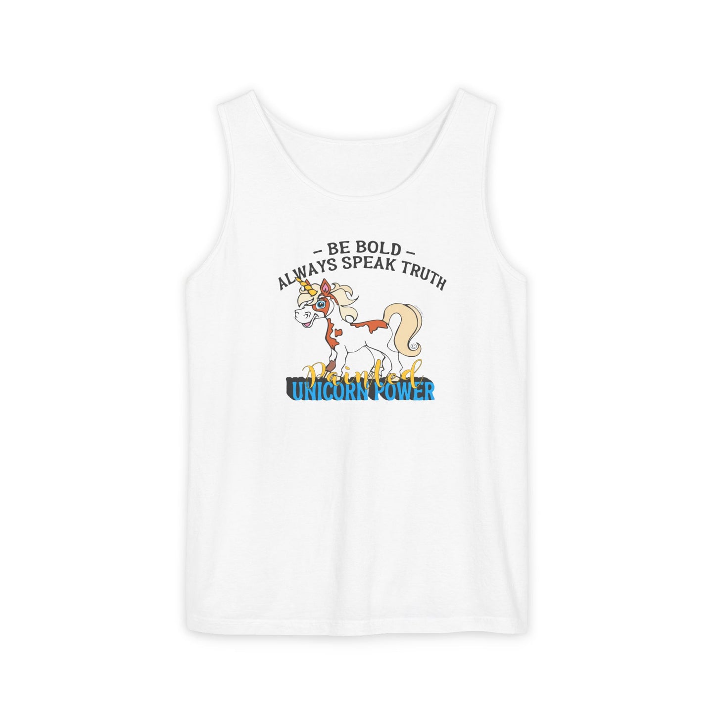 Whimsical Unicorn Power Tank Top, Fun Summer Tee, Bold Statement Top, Gift for Unicorn Lovers, Inspirational Crew