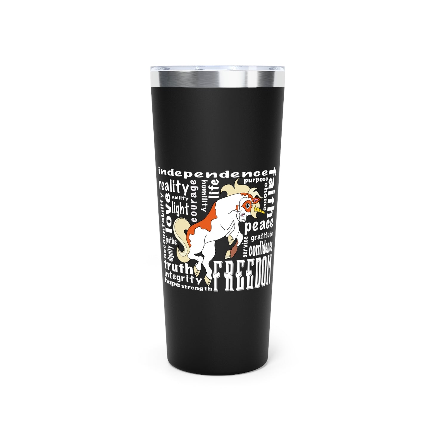 Unicorn Freedom Tumbler - 22oz Copper Insulated Mug, Gift for Unicorn Lovers, Travel Cup, Perfect for Independence Day, Fun Summer Accessory