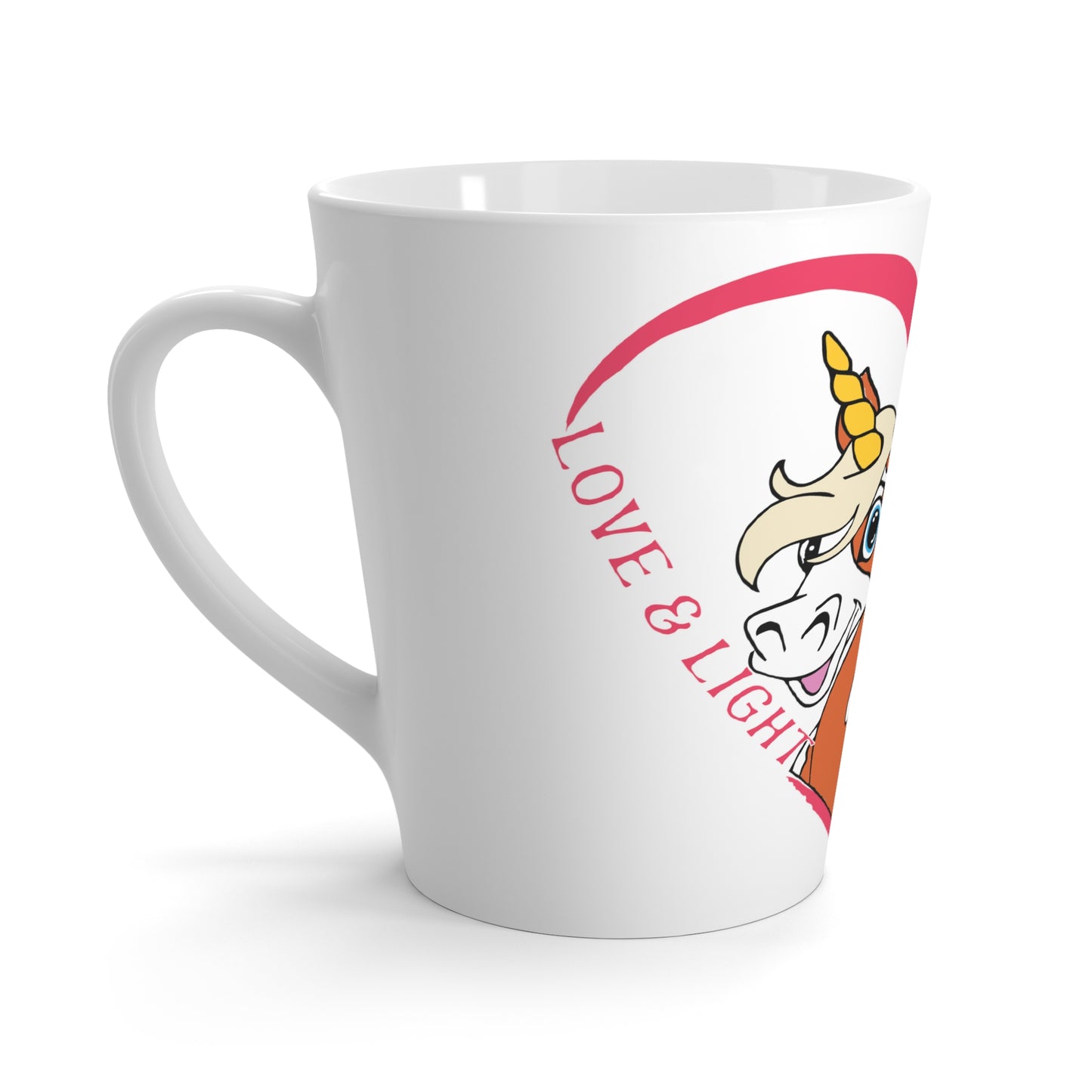 Unicorn Latte Mug - Love & Light, Cute Coffee Cup, Gifts for Unicorn Lovers, Birthday Present, Magical Drinkware