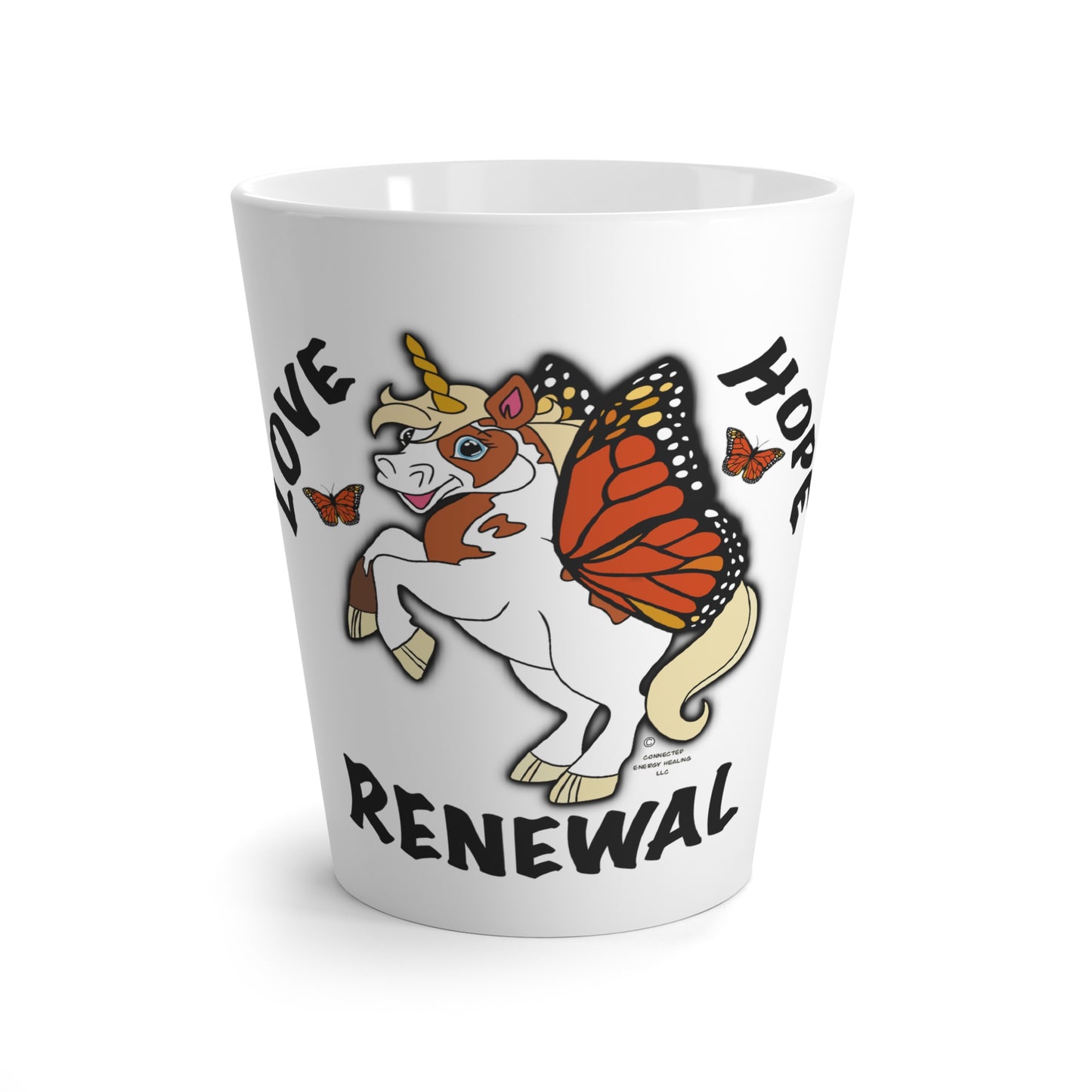 Whimsical Unicorn Latte Mug | Love Hope Renewal | Perfect Gift for Unicorn Lovers, Cozy Mornings, Inspirational Decor