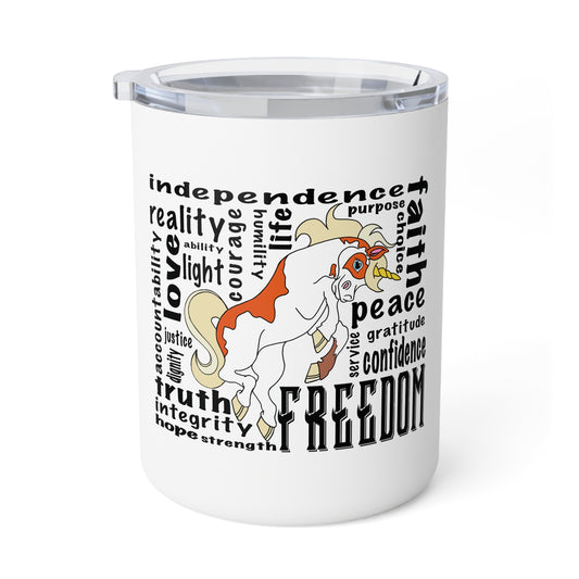 Magical Freedom Unicorn Insulated Coffee Mug, Motivational Gift, Adventure Coffee Cup, 10oz Travel Mug, Inspirational Drinkware