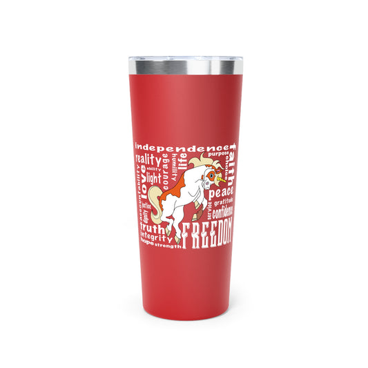 Unicorn Freedom Tumbler - 22oz Copper Insulated Mug, Gift for Unicorn Lovers, Travel Cup, Perfect for Independence Day, Fun Summer Accessory