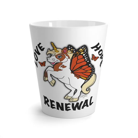 Whimsical Unicorn Latte Mug | Love Hope Renewal | Perfect Gift for Unicorn Lovers, Cozy Mornings, Inspirational Decor